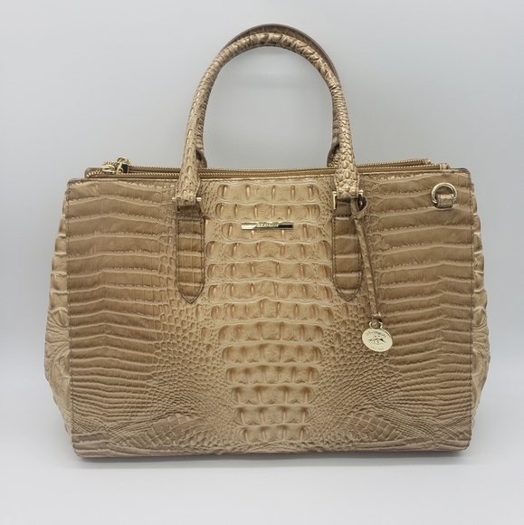 451- BRAHMIN BLAKE SATCHEL HANDBAG GENUINE LEATHER NWT - Picture 1 of 15